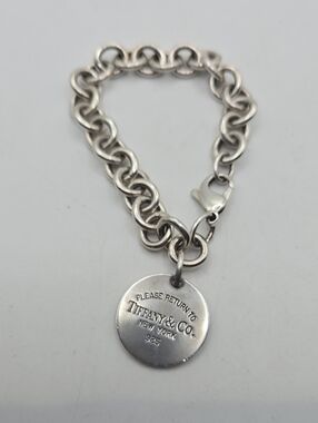 Tiffany & Co. Return To Tiffany Sterling Round Tag Chain Bracelet